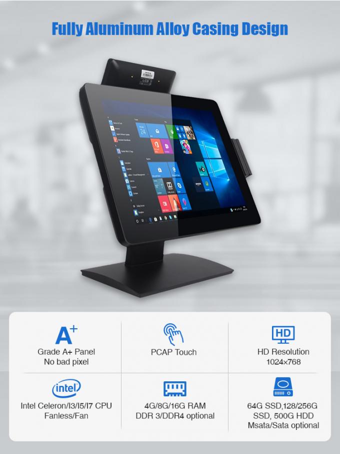 15" AIO 10 Point Capacitive Touch POS System For Retail Store 0