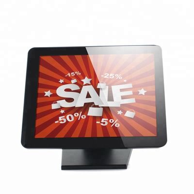 Pure Flat 15 Inch 12DC 5A PCAP POS Touch Screen Monitor For Billing 8 Languages