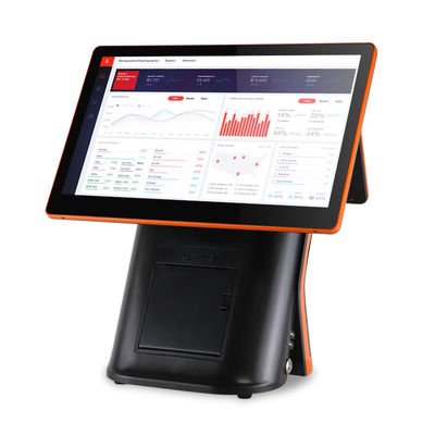 Double 15.6 Inch Capacitive Touch Screen POS System With Printer Android 7.1