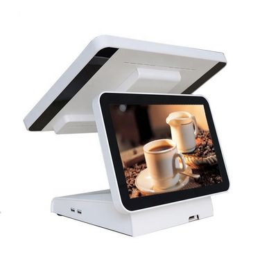 400CD/M2 Android POS System Pos Dual Screen Cash Register 1366*768 Pixels