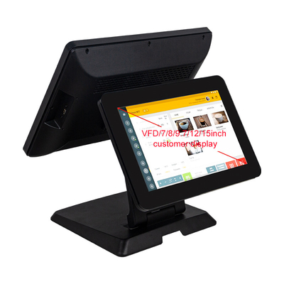 15 Inch Capacitive Touch Screen POS PC System 1024x768 With Customer Display