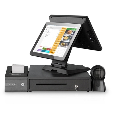 AIO Windows Touch Screen POS System 350cd/m2 With Cash Register And 8 Inch Customer Display