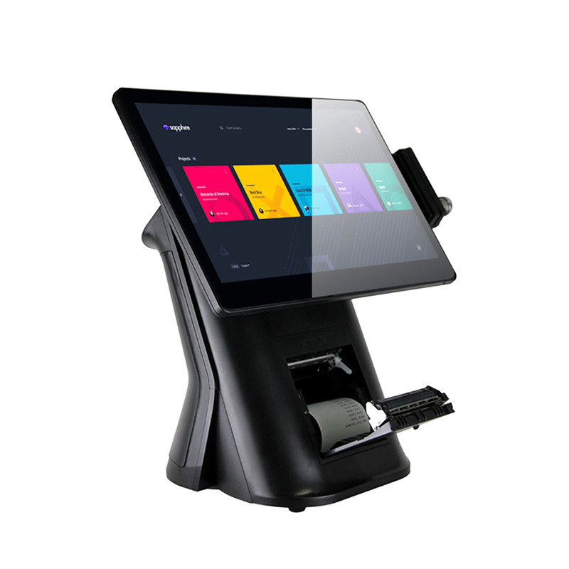ODM Stainless POS System With Printer 15.6 Inch Touch Screen Cash Register