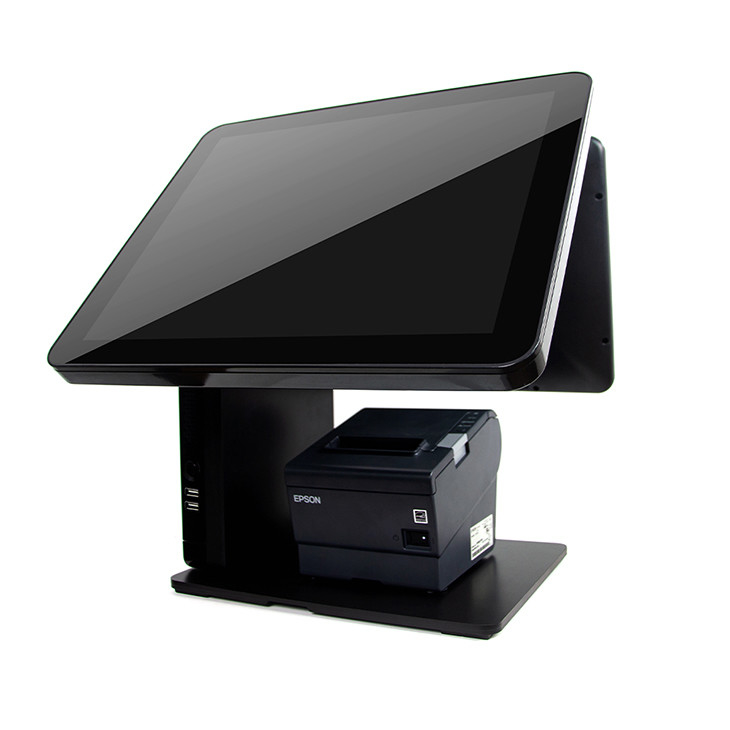 Multifunction 15 Inch All In One Pos Terminal With Printer Dual Screen Touch Point Of Sale System