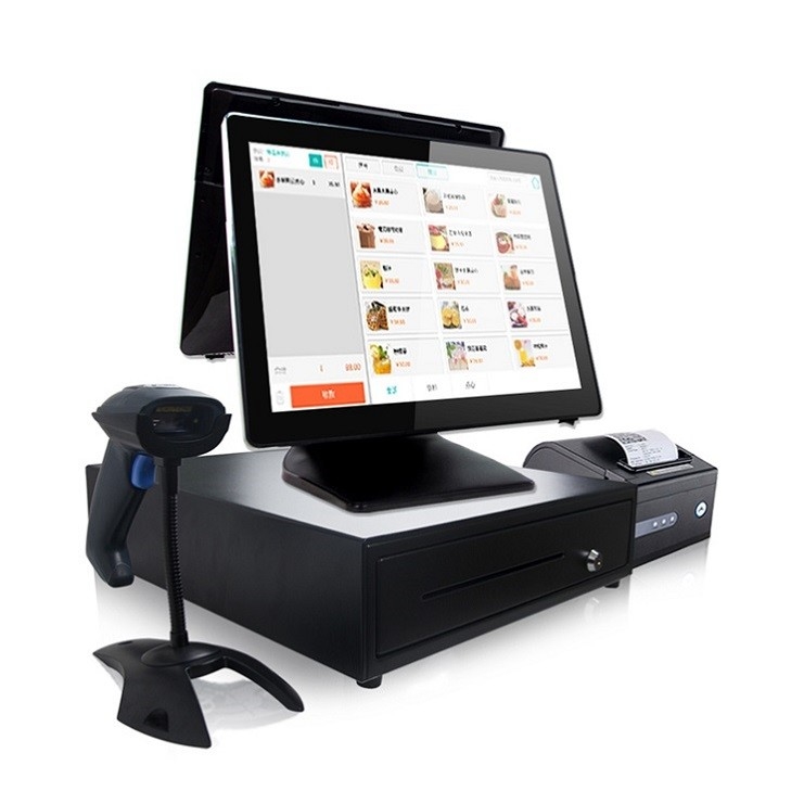 RoHS Dual Screen Cash Register POS System 1024x768 For Restaurant